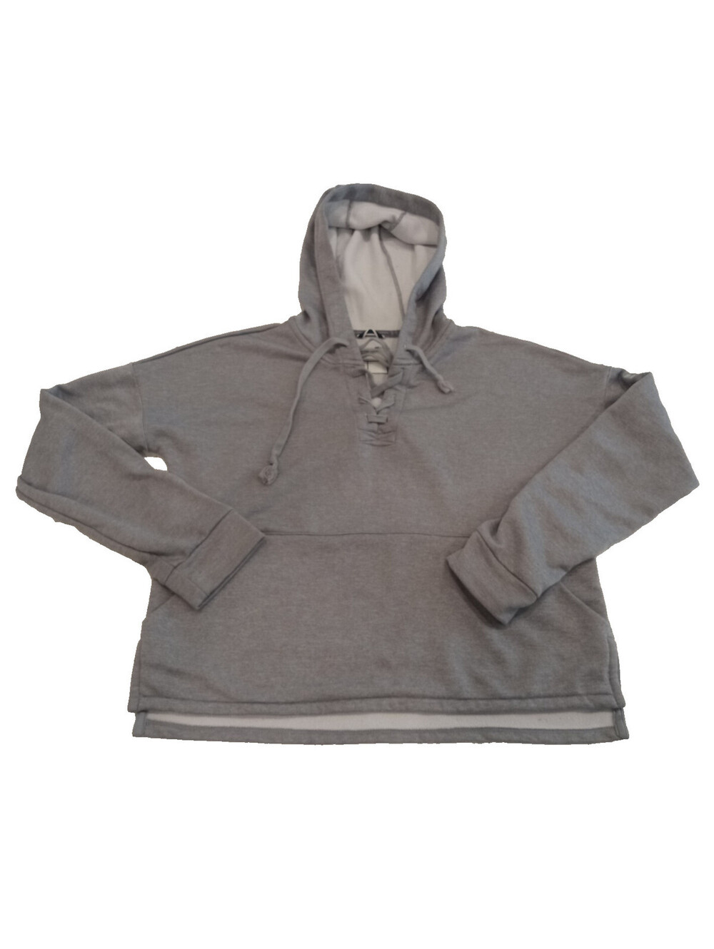 Under Armour Cross Town Hoodie Womens Small Gray Lace Up V-Neck Loose Fit S